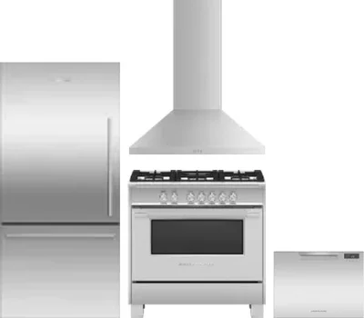 4 Piece Package Includes Refrigerator, Range, Hood And Dishwasher